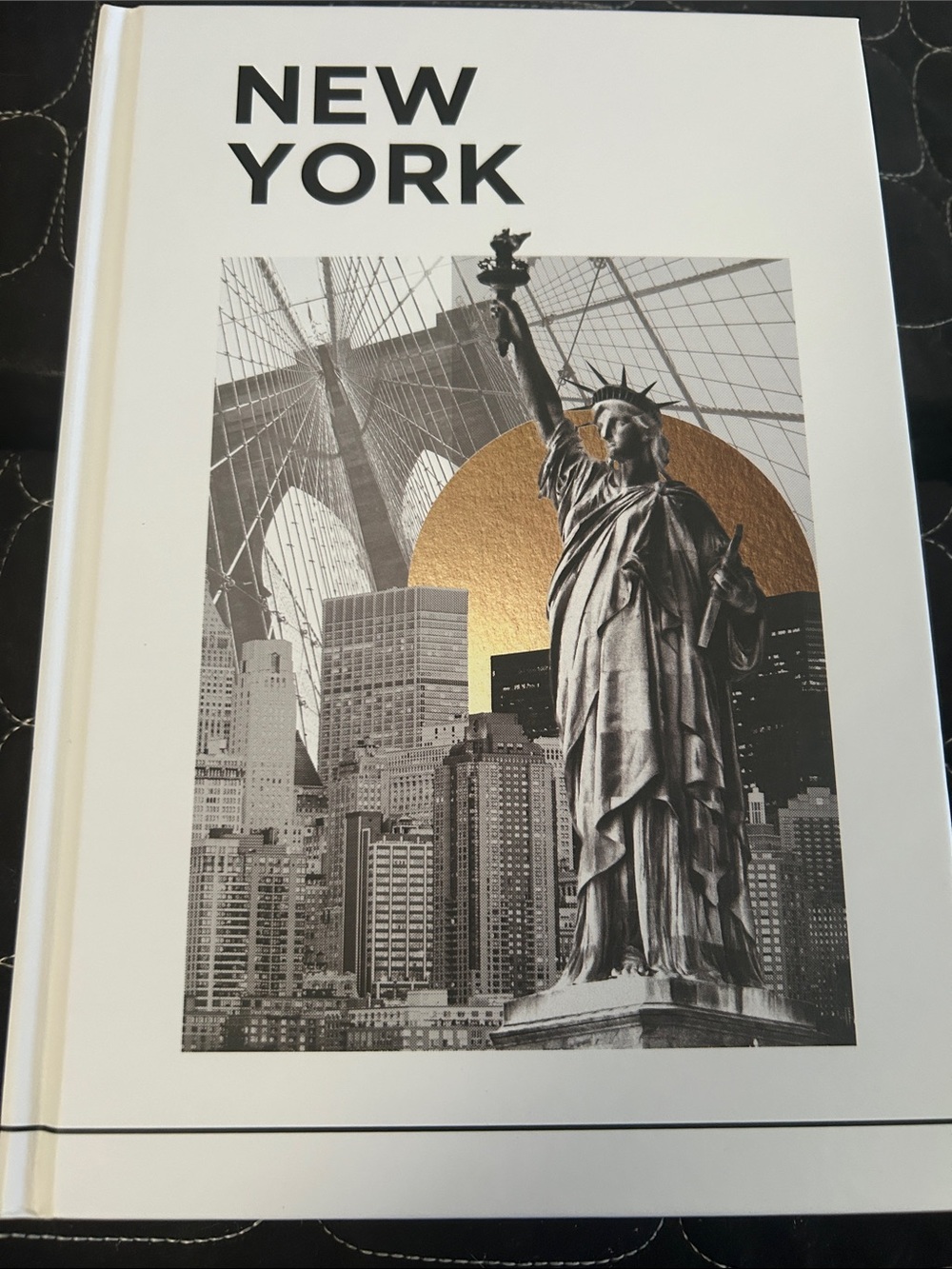 New York  Decorative Coffee Table Book - White with Gold Accent. Home decor.